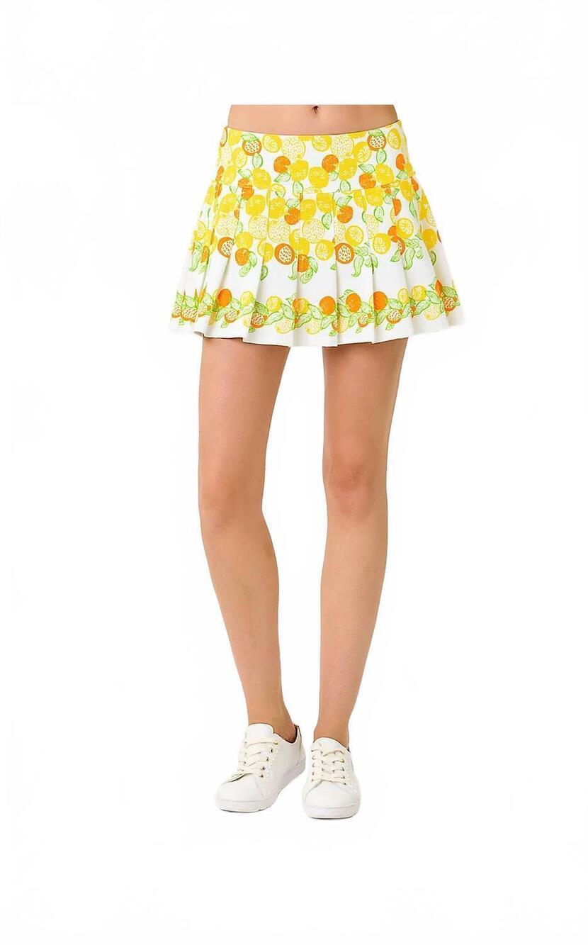 NEW LILLY PULITZER upf 50+ luxletic annora skort in resort white zesty engineere
